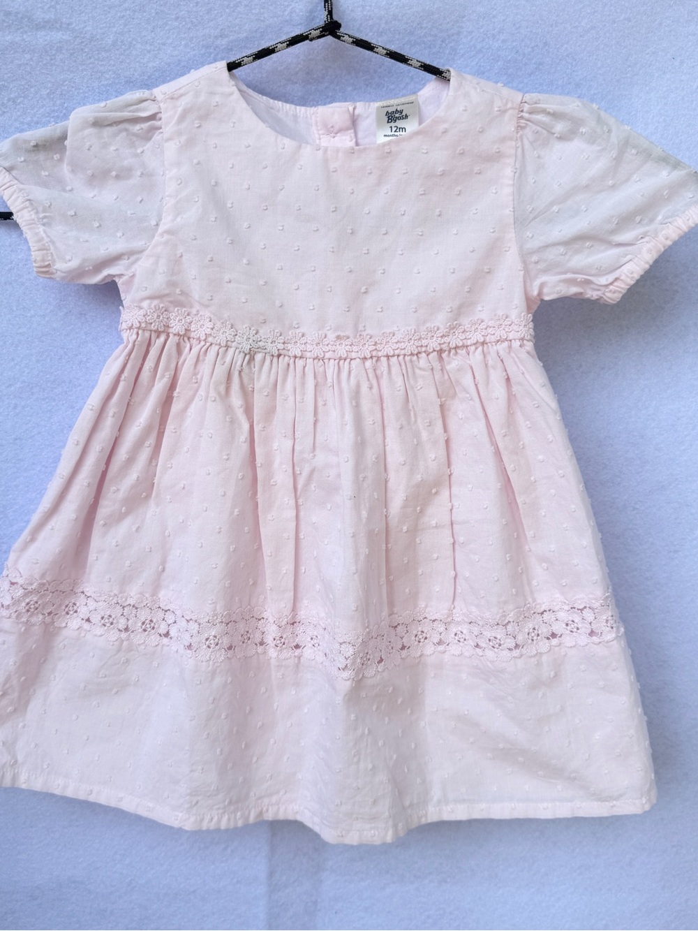 Baby B'gosh pink dress and bloomers set, New, Swiss Dot Empire Waist, 12 months